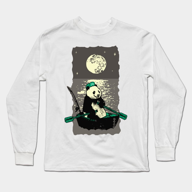 Panda travels the ocean Long Sleeve T-Shirt by vesterias